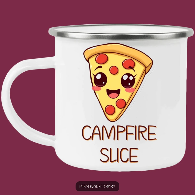 Funny Pizza Slice Camping Mug: Sip Your Adventure with This Hilarious Pizza Companion