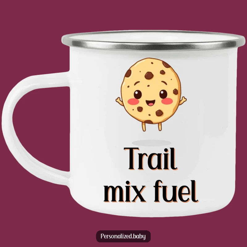 Funny Cookie Camping Mug - Cheerful Chocolate Chip Character for Outdoor Fun Gifts