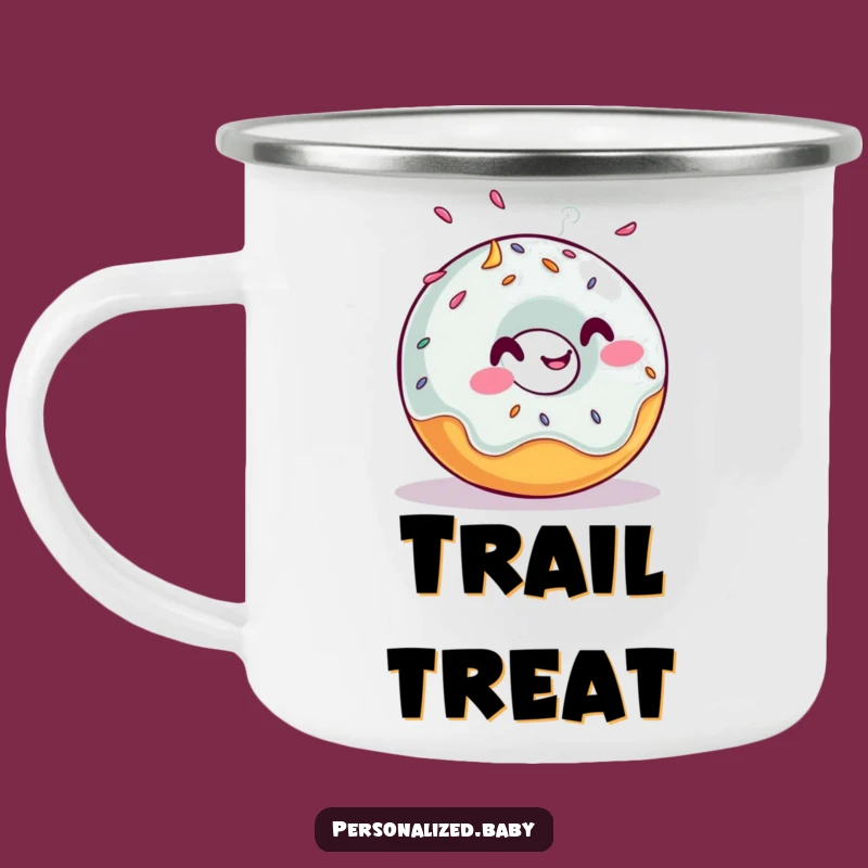 Funny Rolling Donut Camping Mug: Sip Your Adventure with This Hilarious Donut Companion