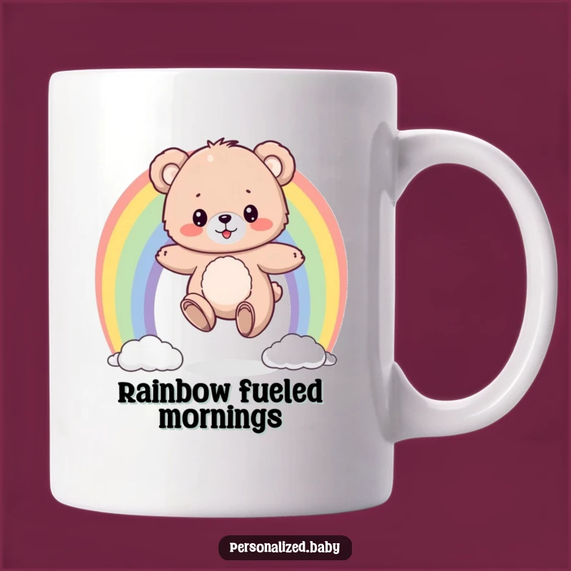 Funny Bear Cub Rainbow Mug: Your Daily Dose of Joyful Fun