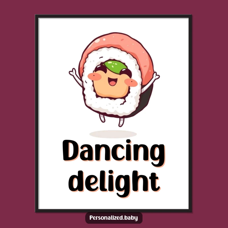 Funny Dancing Sushi Digital Art: Instant Joy with This Hilarious Sushi Printable
