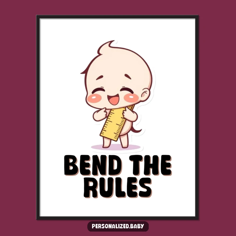 Funny Giggling Ruler Bend Digital Print: Instant Laughter for Your Walls