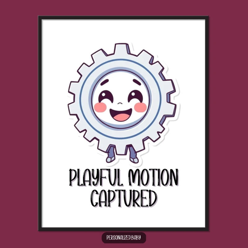 Funny Spinning Gear Digital Art for Automation Decor