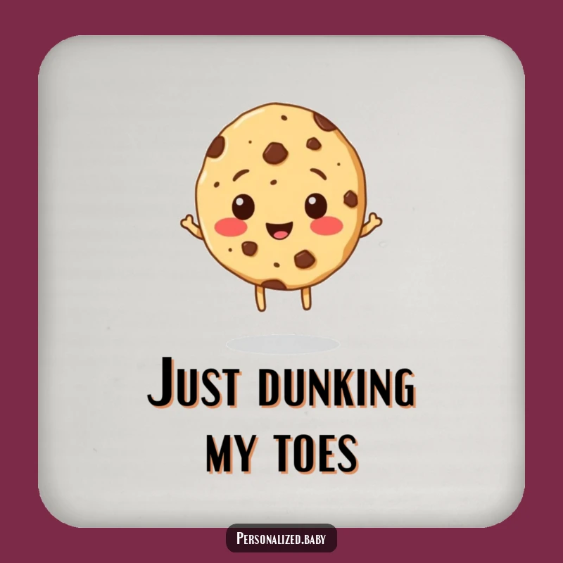 Funny Cookie Coaster - Cheerful Chocolate Chip Character for Drink Protection & Gifts