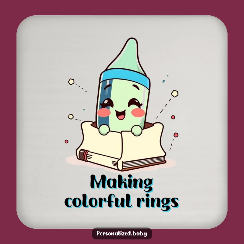 Funny Crayon Sketchbook Coaster: Protect Surfaces with Artistic Charm