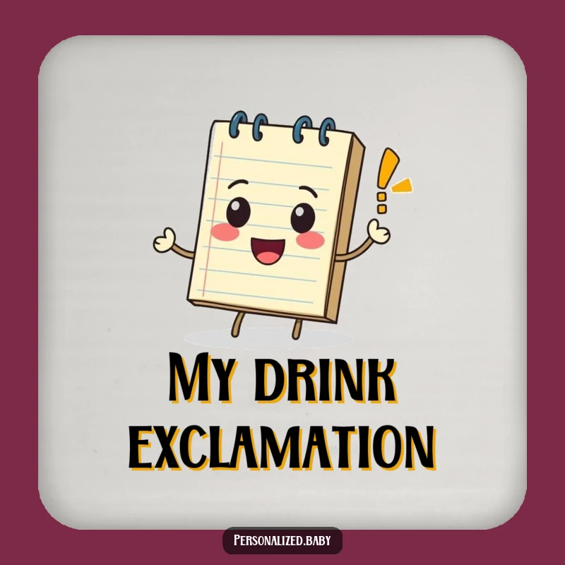 Funny Rolling Notepad Exclamation Coaster: Protect Surfaces with Expressive Flair