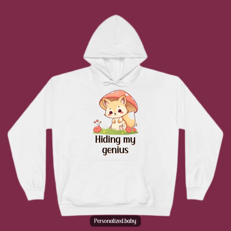 Funny Fox Kit Mushroom Hoodie: Cozy Mischief & Woodland Vibes, Perfect Funny Gift!