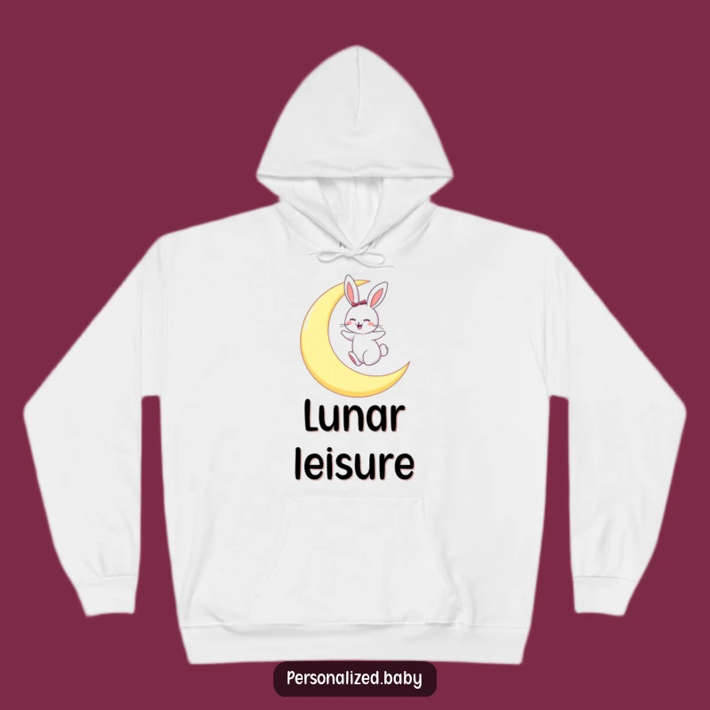 Funny Bunny Moon Hop Hoodie: Cozy Dreamer Gift Hoodie