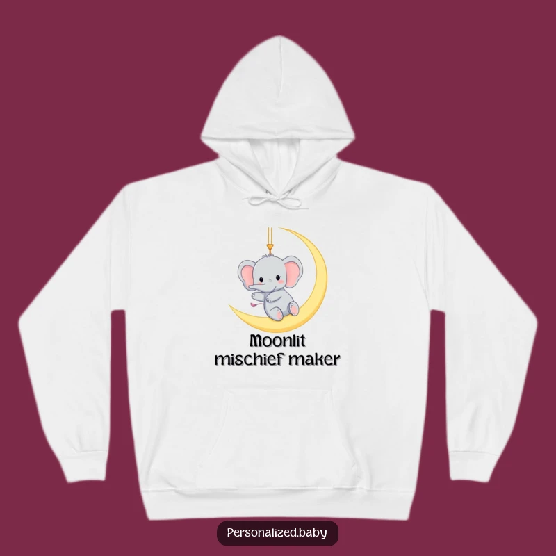 Funny Elephant Moon Hoodie: Cozy Nights, Lunar Dreams