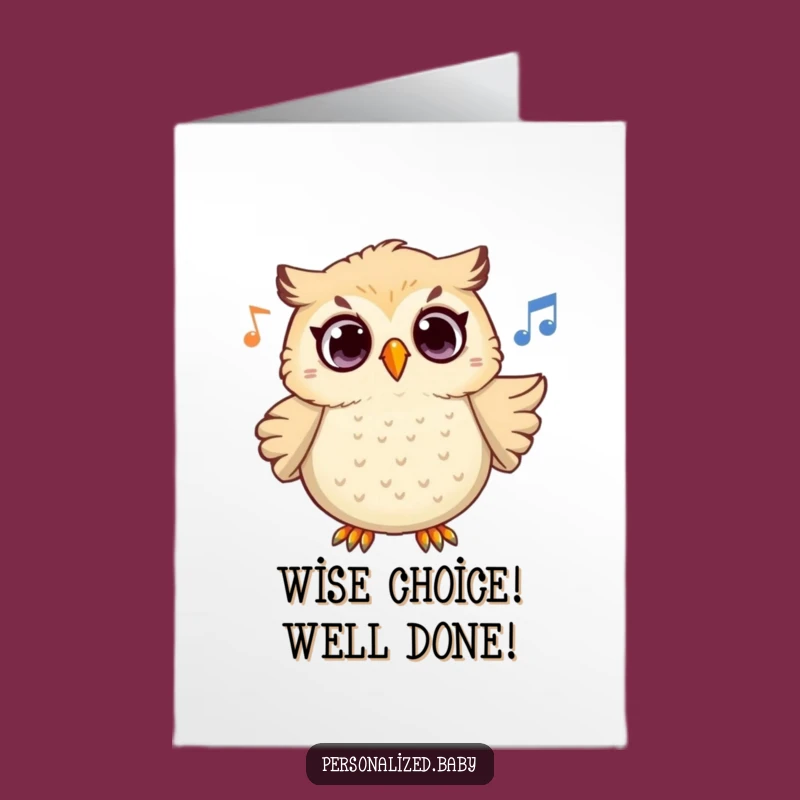 Free Printable Congrats Card: Melodic Surprised Owl for Your Achievements