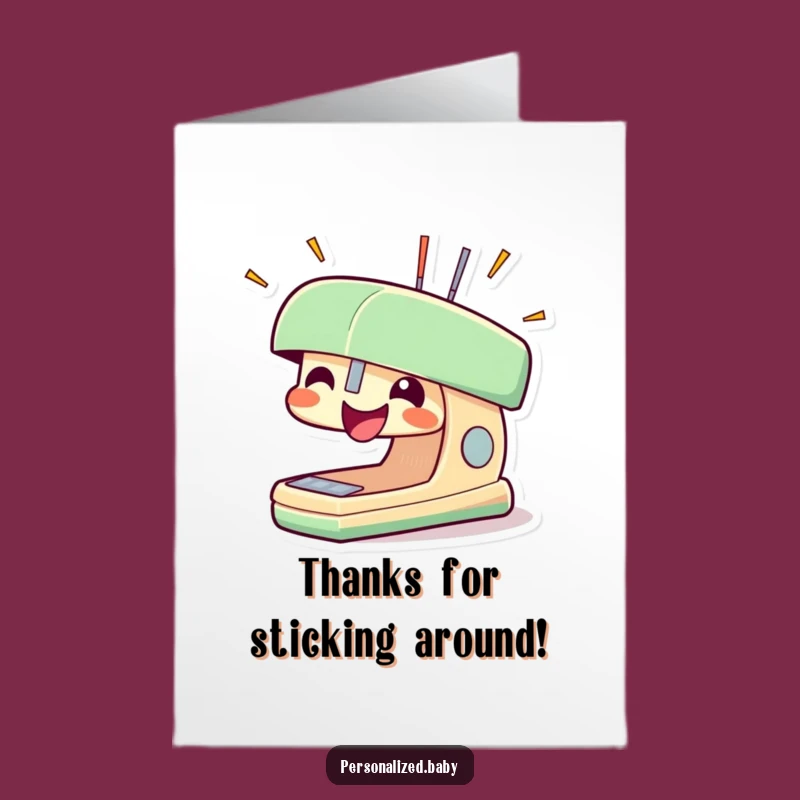 Free Printable Excited Stapler Card: Enthusiastic Downloadable for Thanks