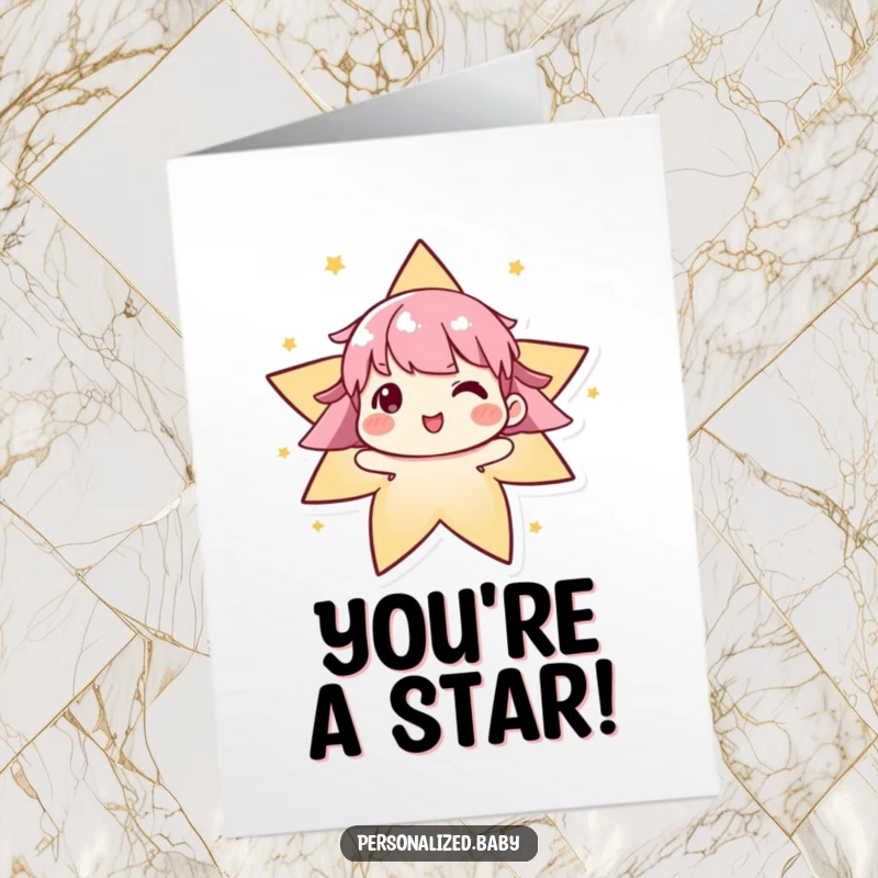 Funny Free Printable Thank You Card: Delighted algorithm character forms a shining star, conveying heartfelt thanks.