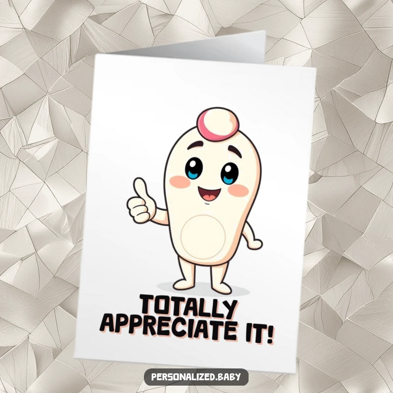 Funny Free Printable Thank You Card: Bouncing digital avatar gives a positive thumbs up, expressing thanks.