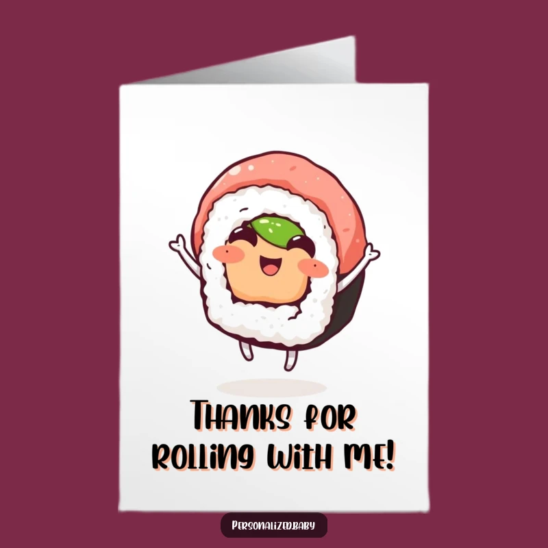 Free Printable Thank You Card: Grateful Sushi Dance for Your Kindness Downloadable