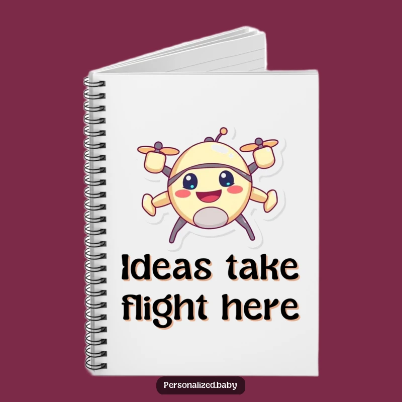 Funny Drone Notebook - Happy Buzzing Character Journal Gift