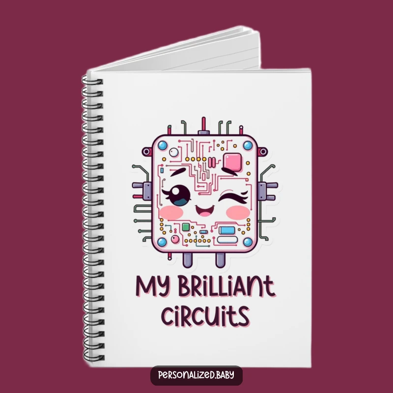 Funny Winking Circuit Board Notebook for Tech Ideas